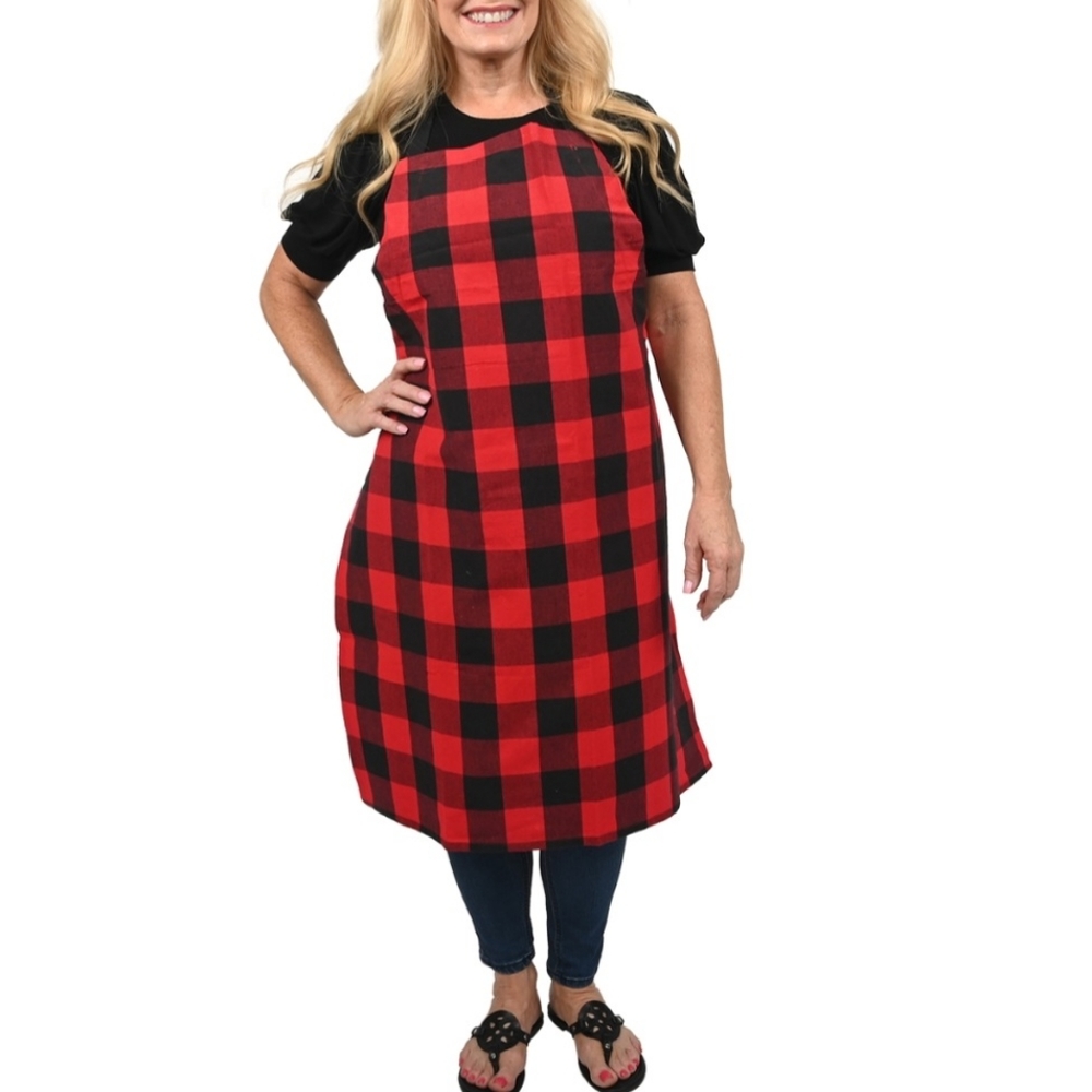 EMERIL Lagasse Black & Red Check Pattern Adult Apron (27x36)
